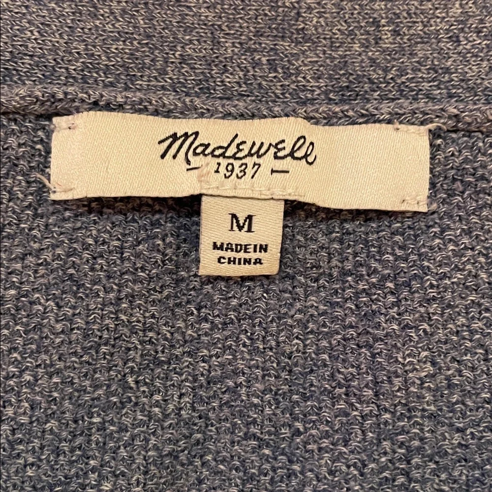 Madewell 100% cotton blue bird sky cardigan size medium - Picture 3 of 8